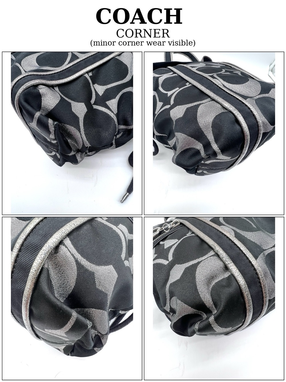 Coach Poppy Glam Tote 2009 Signature Black Silver w/original Hangtags MSRP $358 - Picture 13 of 16